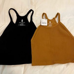 2 Free People Movement run crop tank NWT